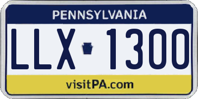 PA license plate LLX1300
