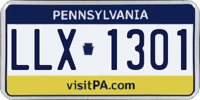 PA license plate LLX1301