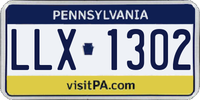 PA license plate LLX1302