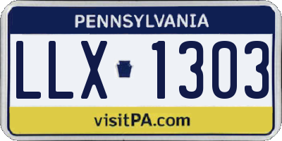 PA license plate LLX1303