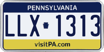 PA license plate LLX1313