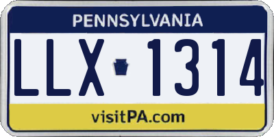 PA license plate LLX1314