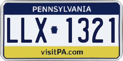 PA license plate LLX1321