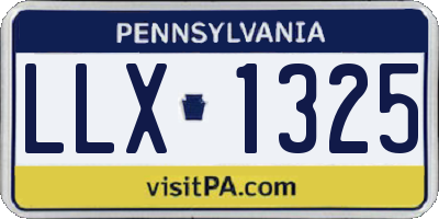 PA license plate LLX1325