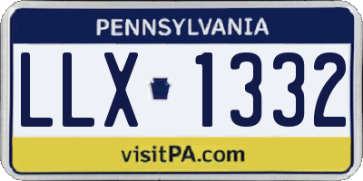 PA license plate LLX1332