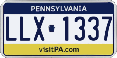 PA license plate LLX1337