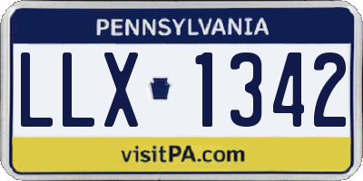 PA license plate LLX1342