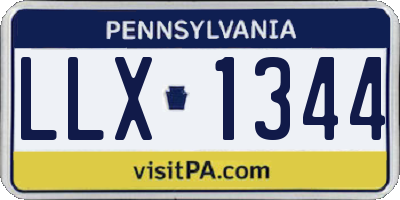 PA license plate LLX1344