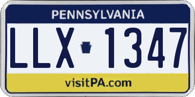 PA license plate LLX1347