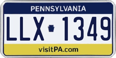 PA license plate LLX1349