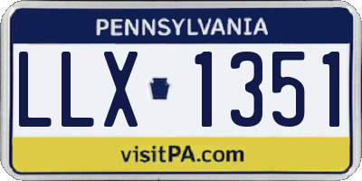 PA license plate LLX1351