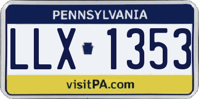 PA license plate LLX1353