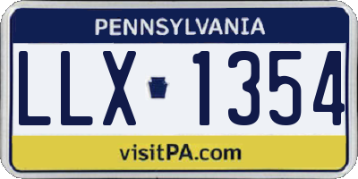 PA license plate LLX1354