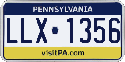 PA license plate LLX1356