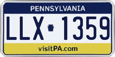 PA license plate LLX1359