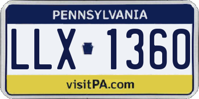 PA license plate LLX1360