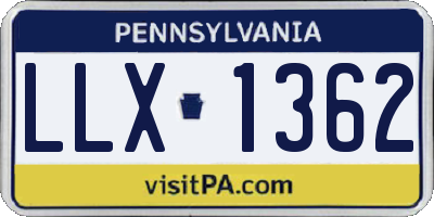 PA license plate LLX1362