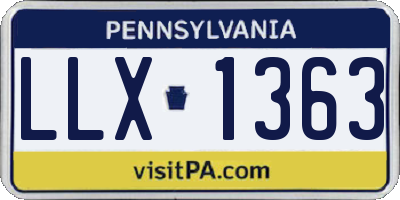 PA license plate LLX1363