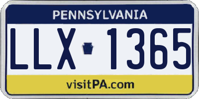 PA license plate LLX1365