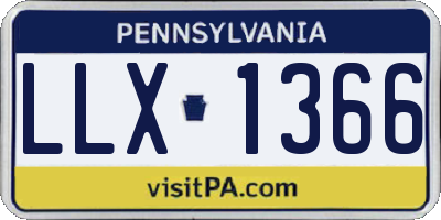PA license plate LLX1366