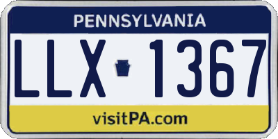 PA license plate LLX1367