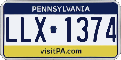 PA license plate LLX1374
