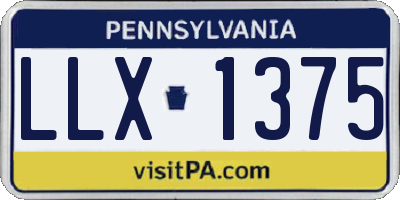PA license plate LLX1375
