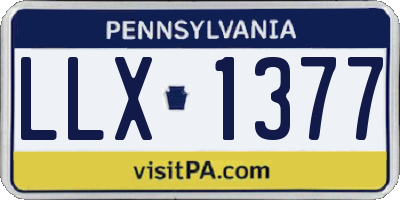 PA license plate LLX1377