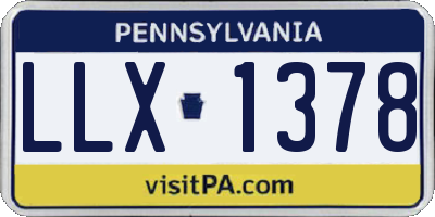 PA license plate LLX1378