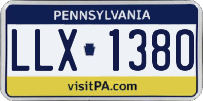 PA license plate LLX1380