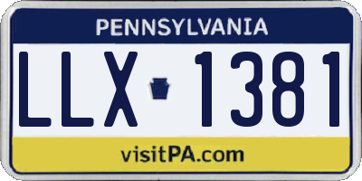 PA license plate LLX1381