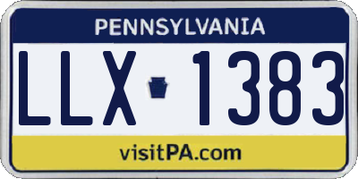 PA license plate LLX1383
