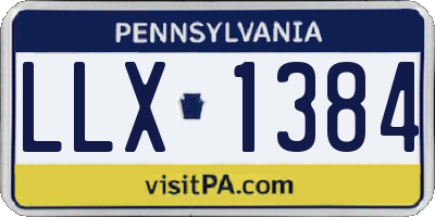 PA license plate LLX1384