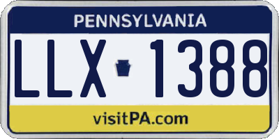 PA license plate LLX1388