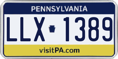 PA license plate LLX1389