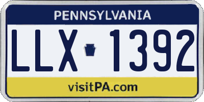 PA license plate LLX1392