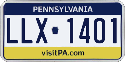 PA license plate LLX1401