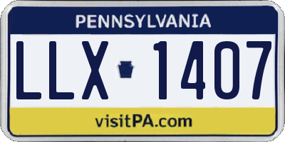 PA license plate LLX1407