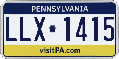 PA license plate LLX1415