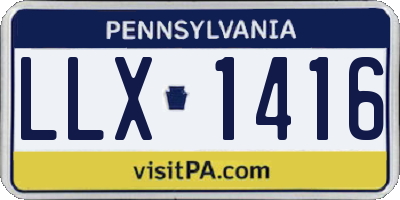 PA license plate LLX1416