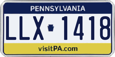 PA license plate LLX1418