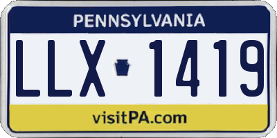 PA license plate LLX1419