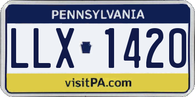 PA license plate LLX1420