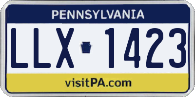 PA license plate LLX1423