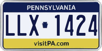 PA license plate LLX1424