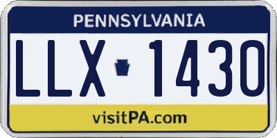 PA license plate LLX1430