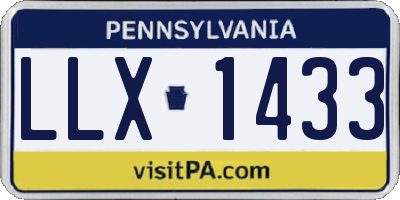 PA license plate LLX1433