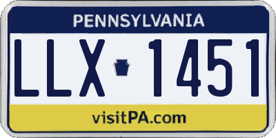 PA license plate LLX1451