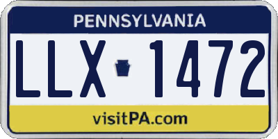 PA license plate LLX1472
