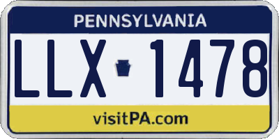 PA license plate LLX1478